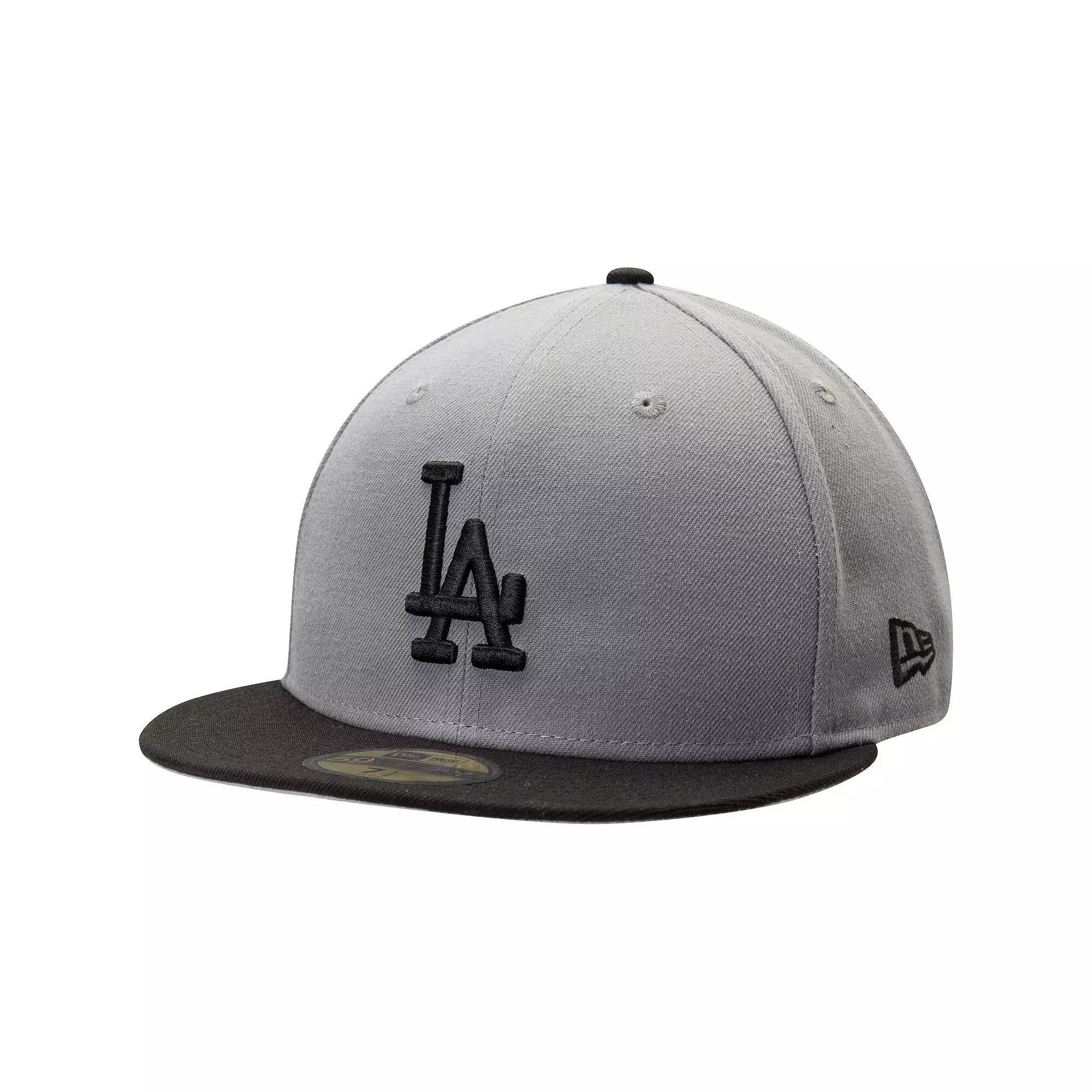 Men's New Era Gray/Black Los Angeles Dodgers Two-Tone 59FIFTY Fitted Hat, Size: 8, Grey Product Image