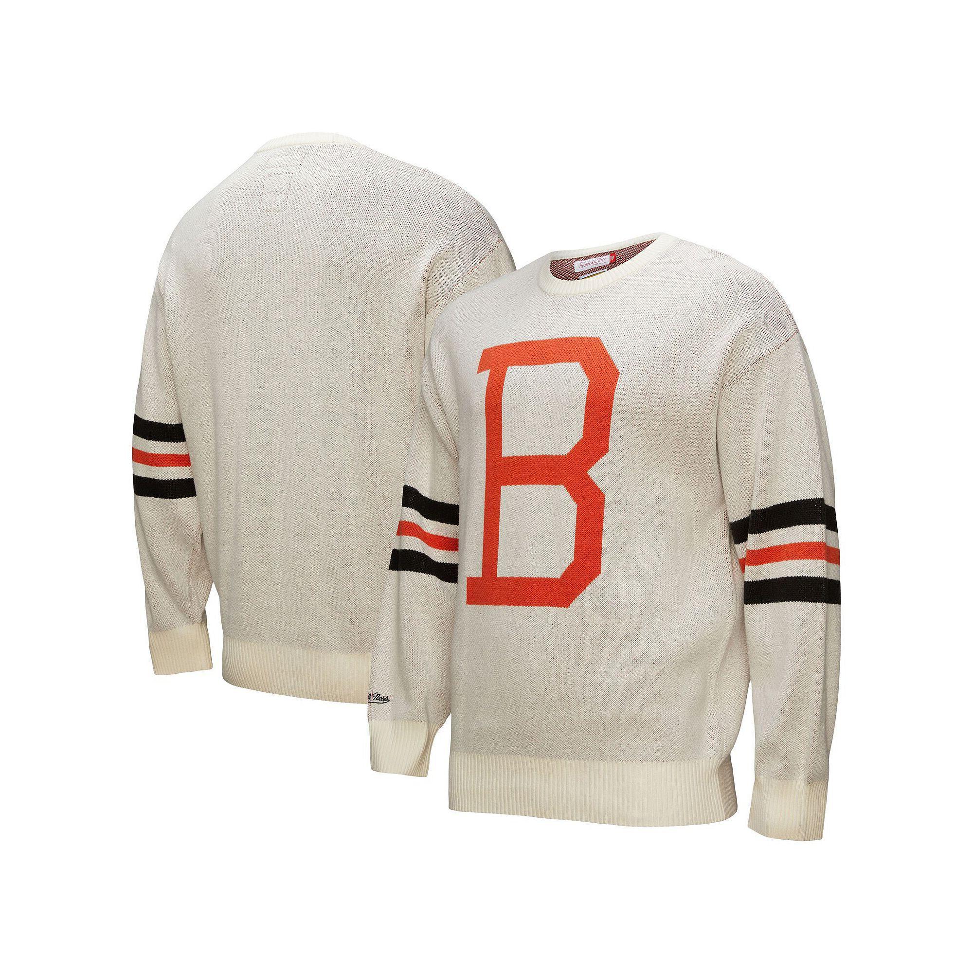 Men's Mitchell & Ness Cream Baltimore Orioles Retro Pullover Sweater, Size: 3XL, Beige Product Image