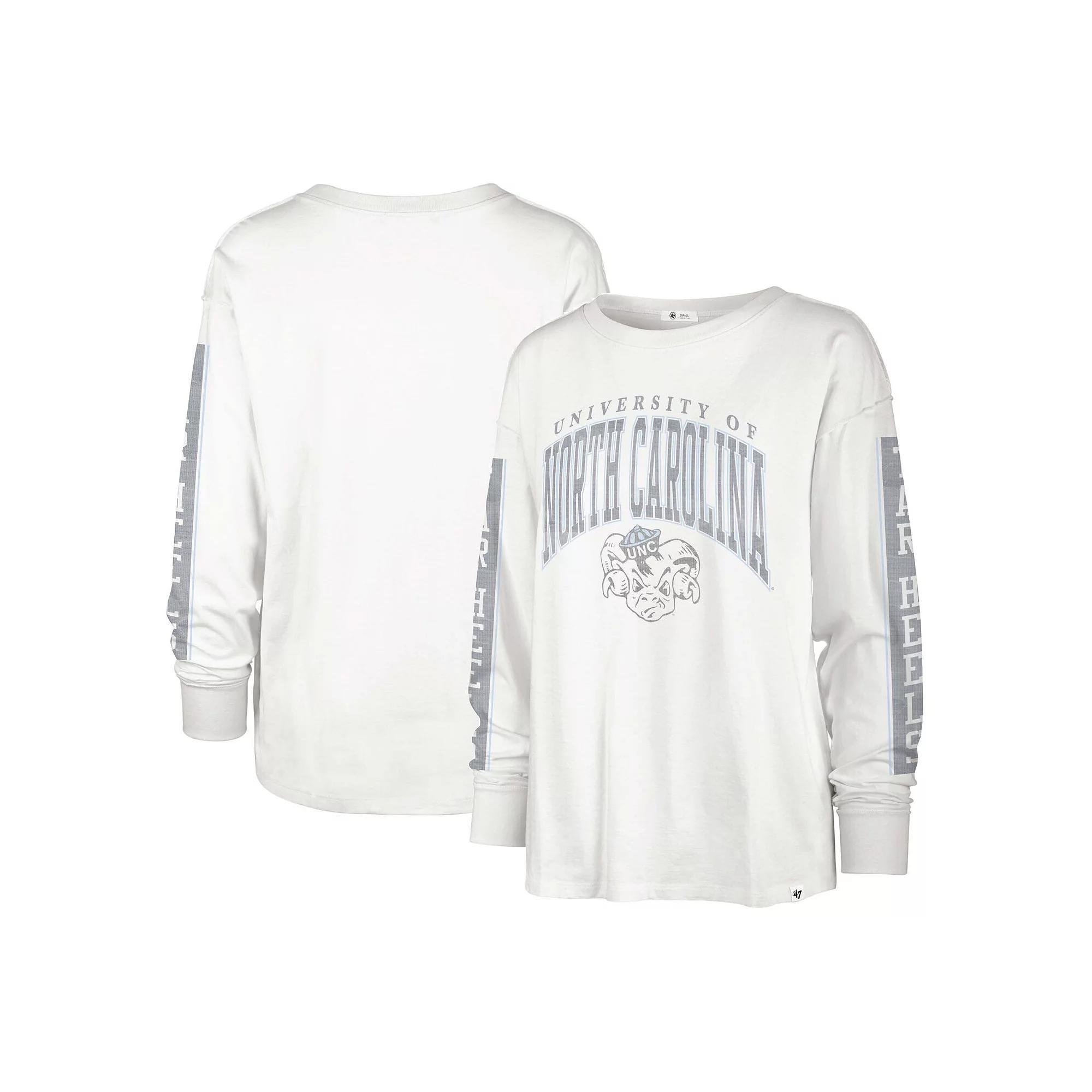 Women's '47 White North Carolina Tar Heels Statement SOA 3-Hit Long Sleeve T-Shirt, Size: Small Product Image