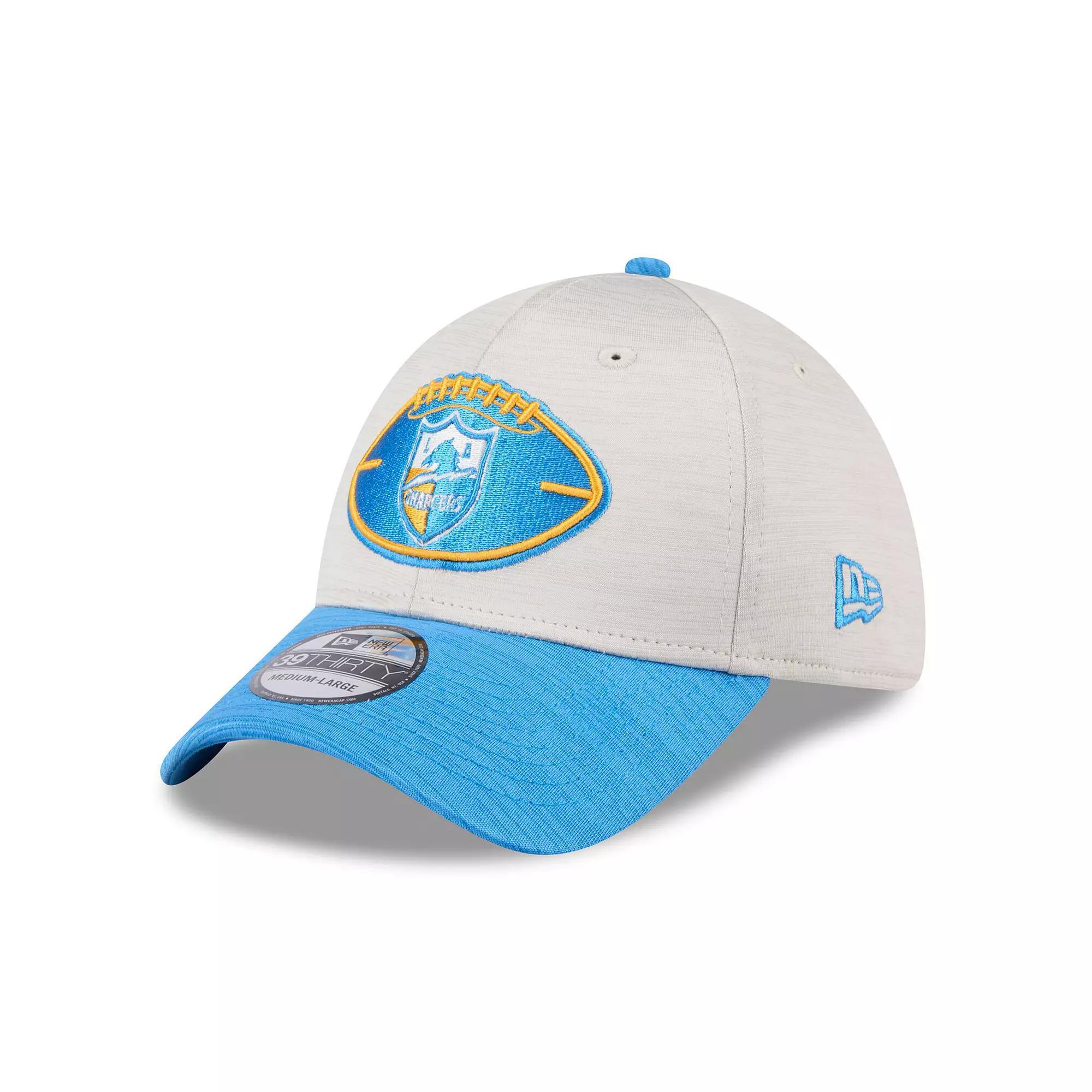 Men's New Era Stone/Blue Los Angeles Chargers 2024 Sideline Historic 39THIRTY Flex Hat, Size: Small/Medium, Team Product Image