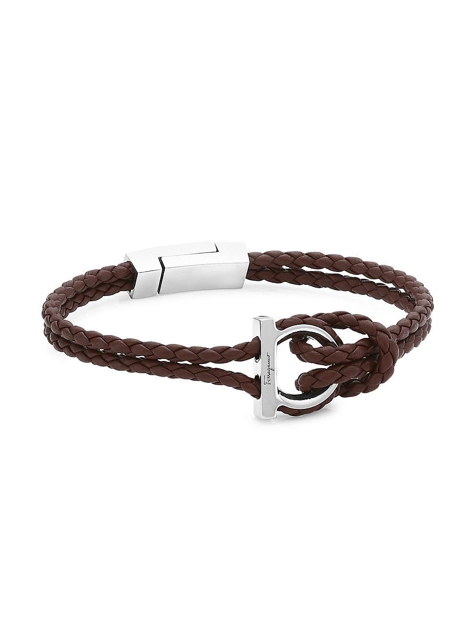 Mens Braided Leather Bracelet Product Image
