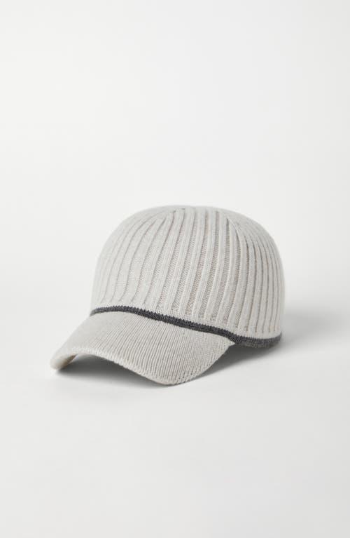 BRUNELLO CUCINELLI Virgin Wool-blend Baseball Cap In Light Grey Product Image