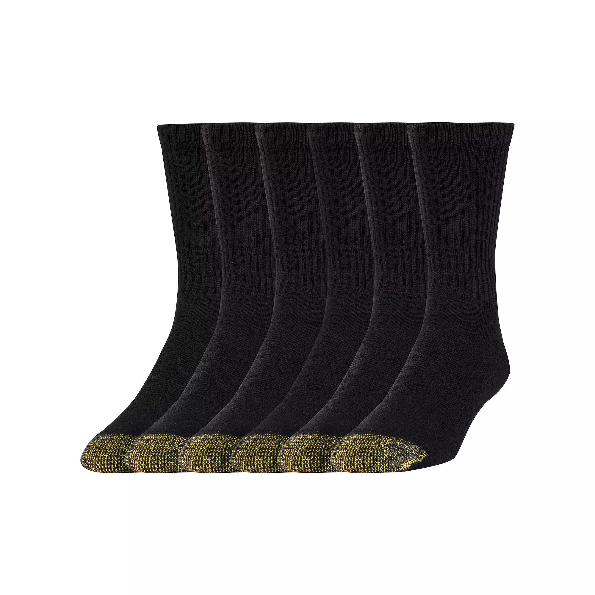 Men's GOLDTOE® 6-pack Short Crew Socks, Size: 6-12, Black Product Image