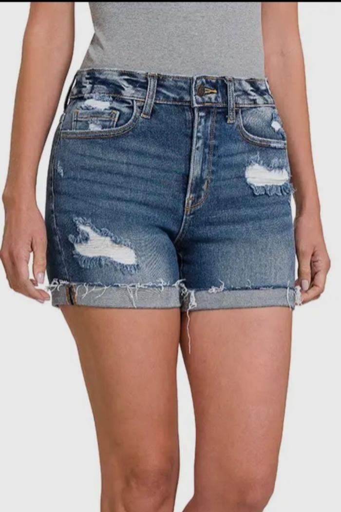 Distressed Denim Shorts Product Image