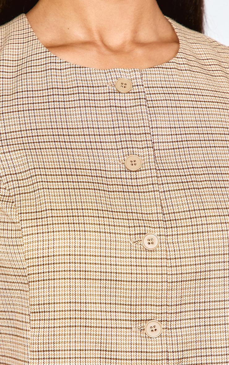 Petite Brown Checked Longline Vest Product Image
