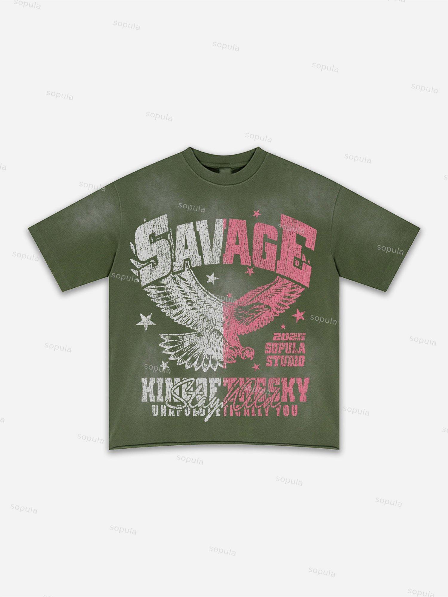 I Am Allergic To People Fun Zipper Boys Print Washed T-shirt Product Image