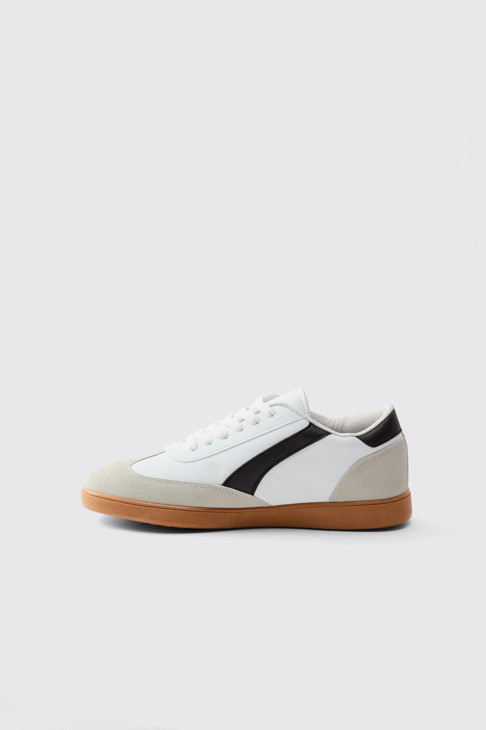 Trainer With Panel Detail In PU | boohooMAN USA Product Image