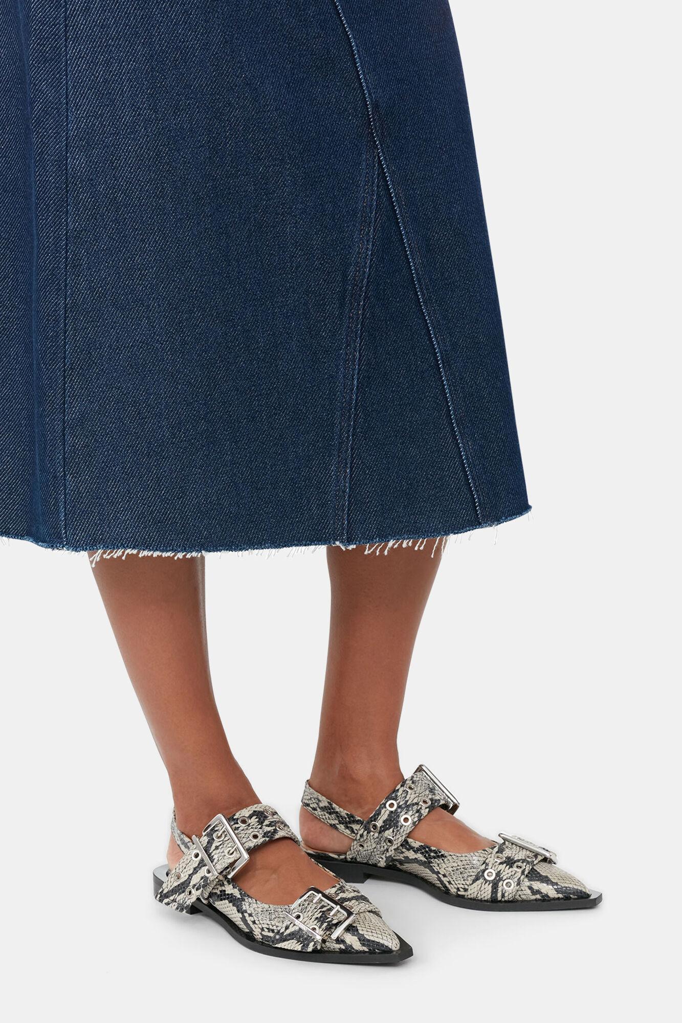 Snake Printed Chunky Buckle Ballerinas Product Image