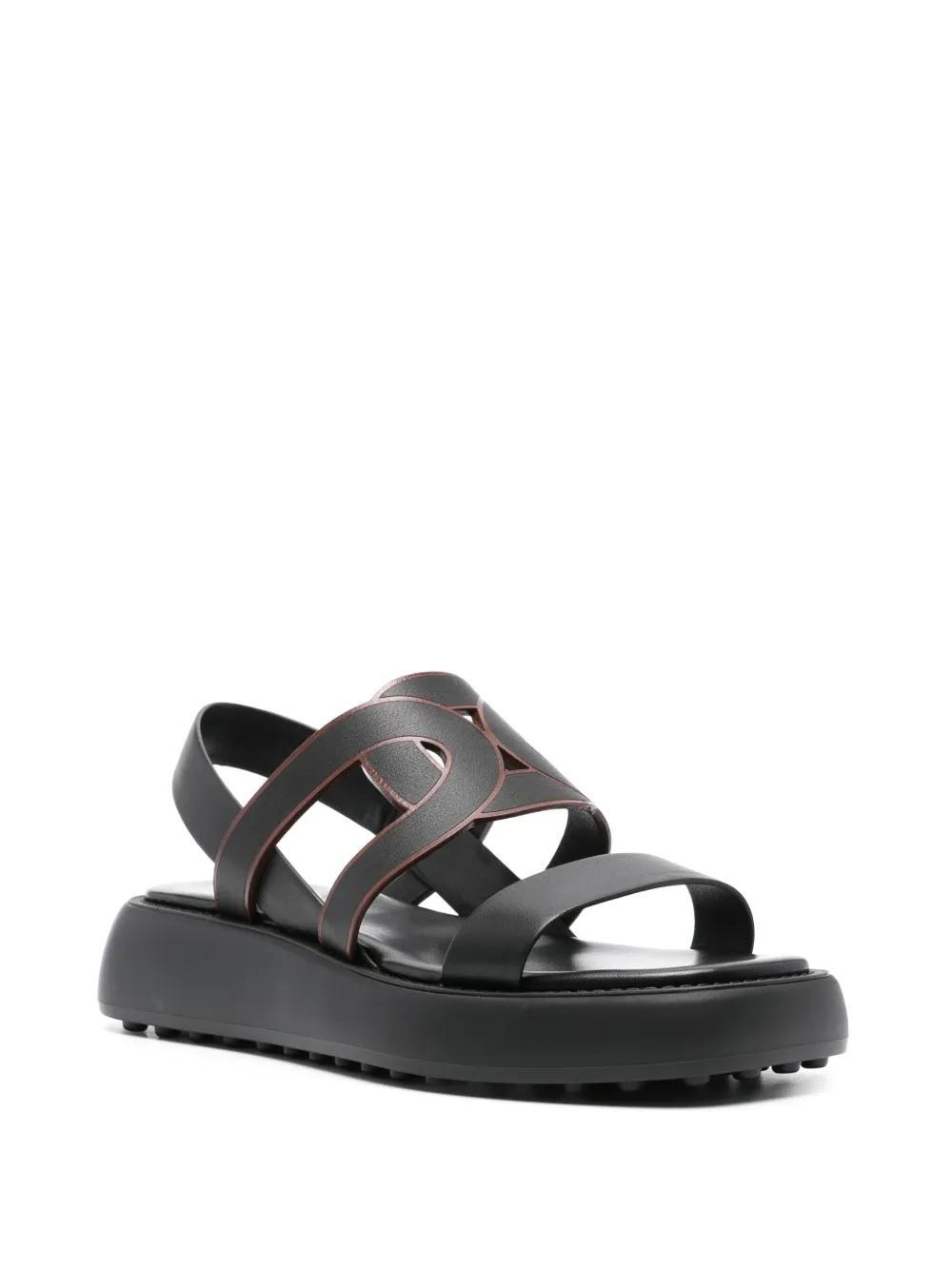 TOD'S Cut Out-logo Sandals In Black Product Image