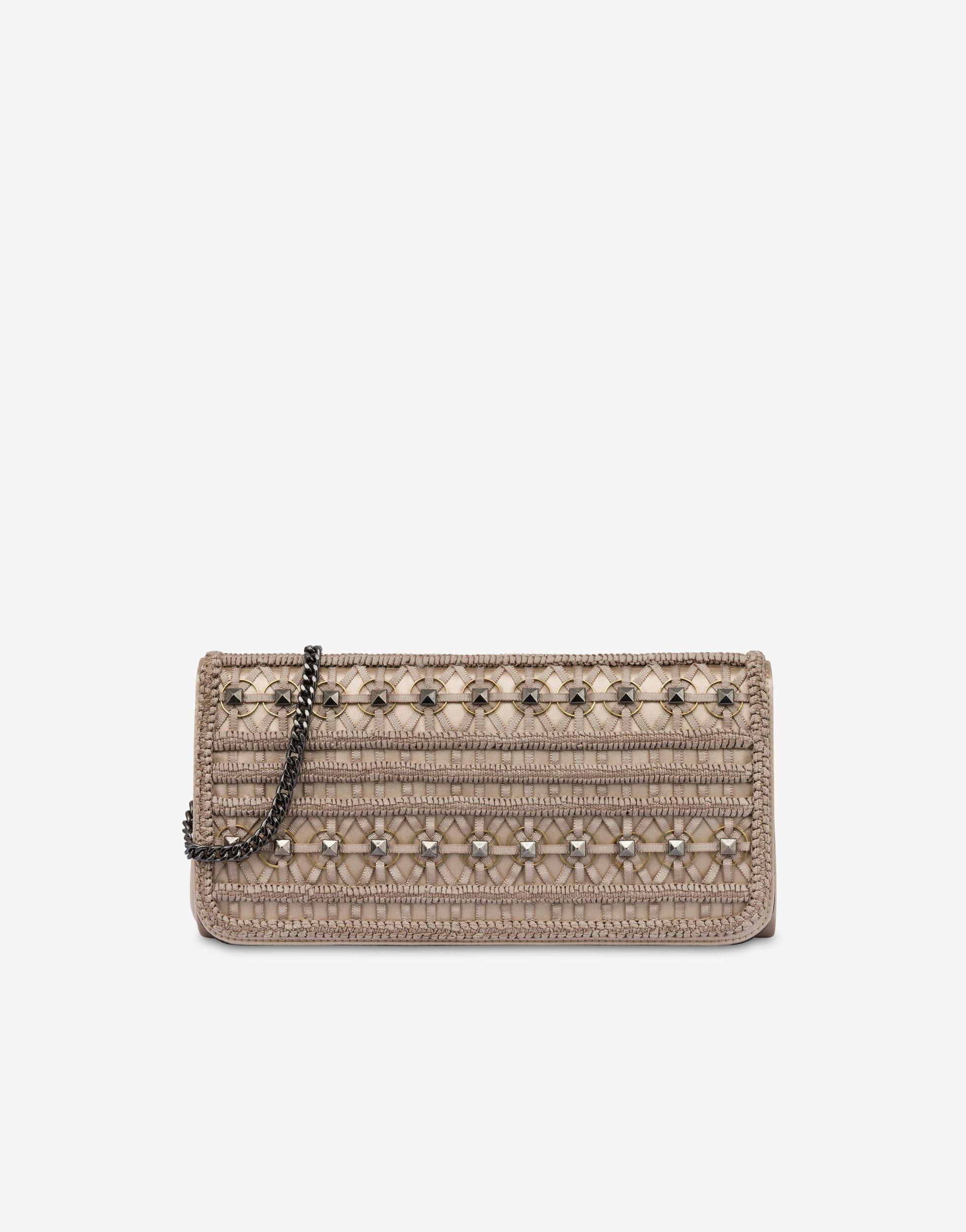Satin clutch with embroidery Product Image
