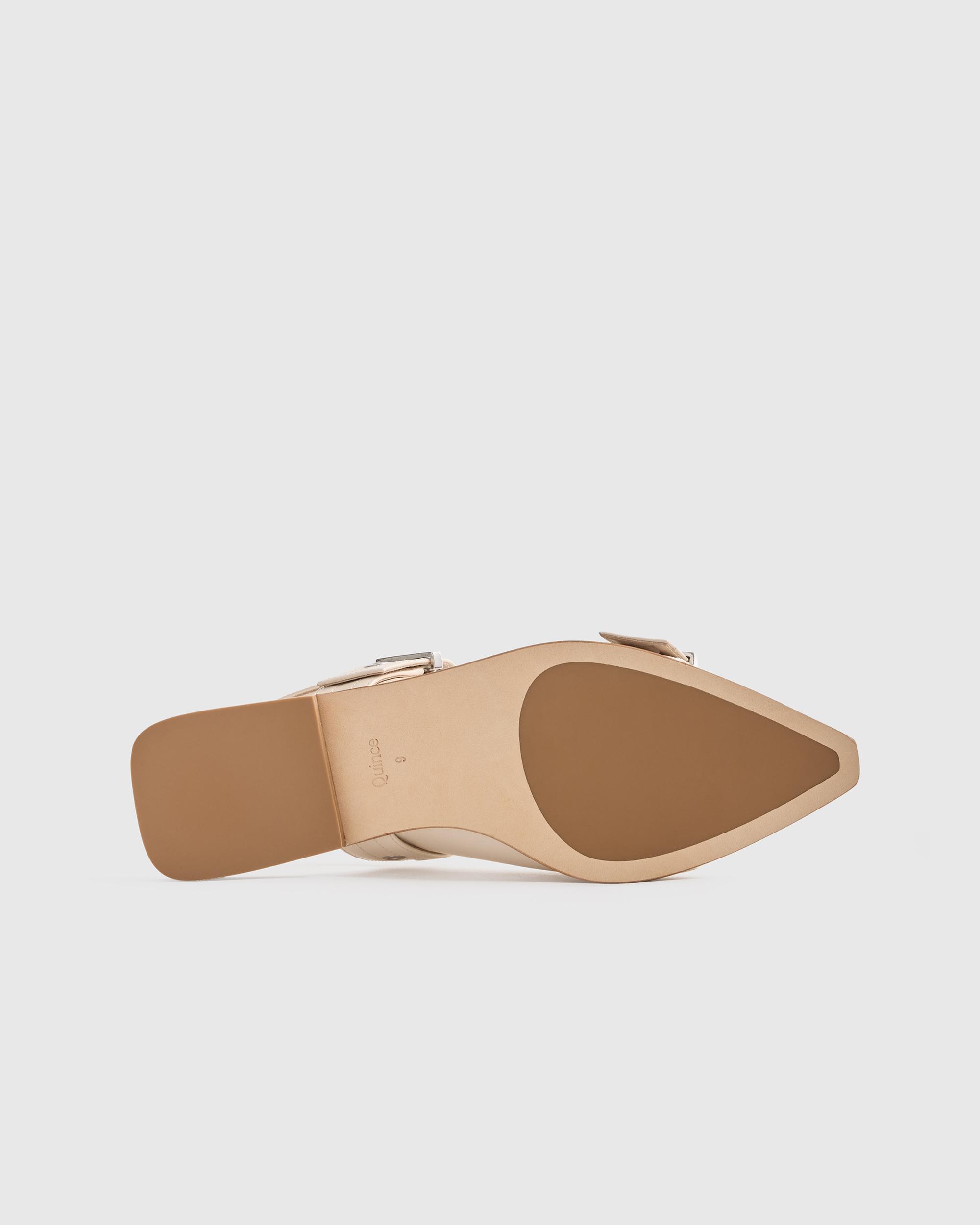Quince | Women's Italian Leather Bold Buckle Slingback Flat Product Image