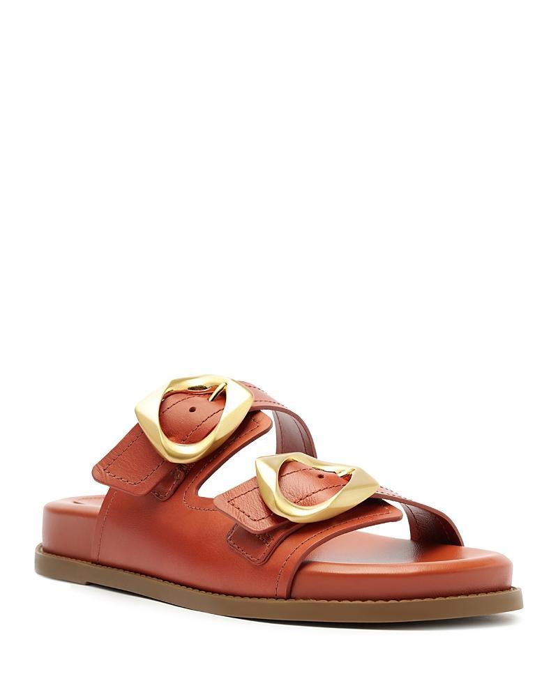 Womens Olga Buckle-Accented Leather Sandals Product Image