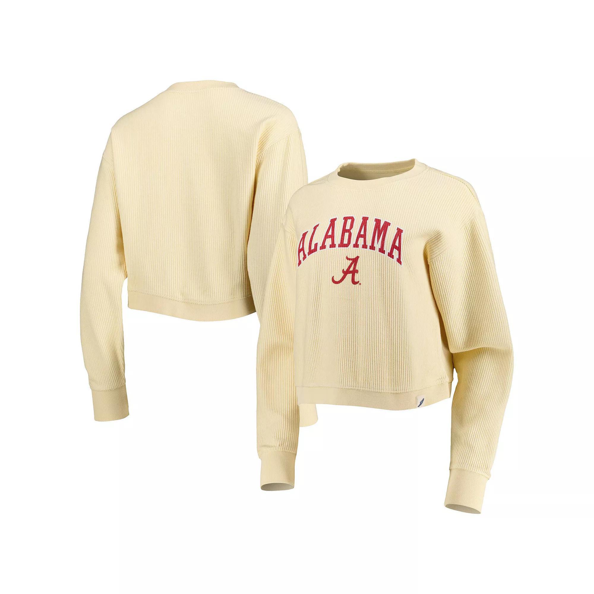 Women's League Collegiate Wear Cream Alabama Crimson Tide Classic Campus Corded Timber Sweatshirt, Size: Large, Beige Product Image