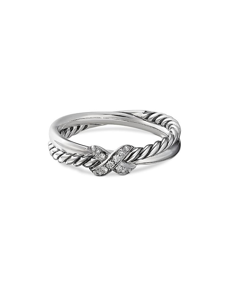 David Yurman Sterling Silver & Diamond Petite X Ring Product Image