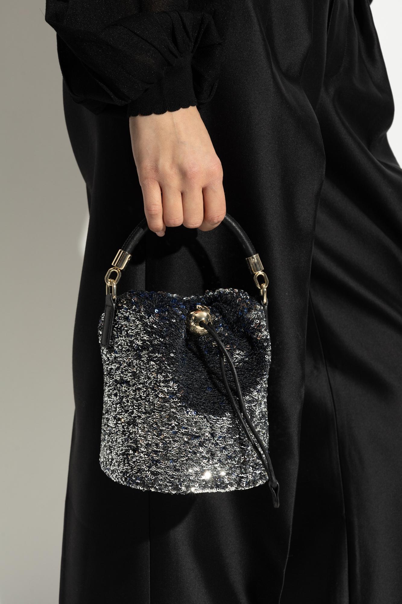 FURLA Sequined Shoulder Bag In Silver Product Image
