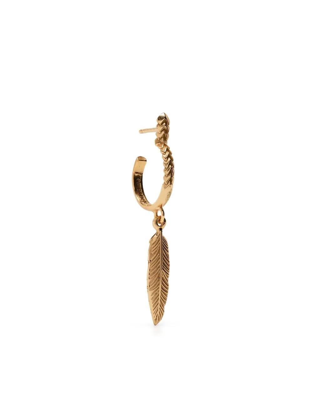 EMANUELE BICOCCHI Feather Drop Earring In Gold Product Image