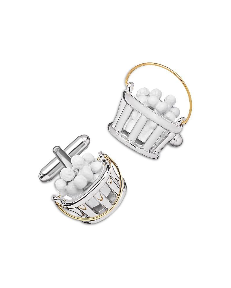 Link Up Bucket of Golf Balls Silver & Gold Tone Rhodium Plated Cufflinks Product Image