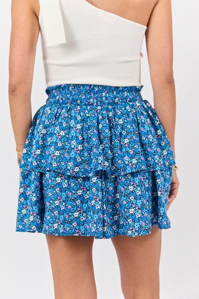 Breezy Navy Floral Tiered Skort SALE Product Image