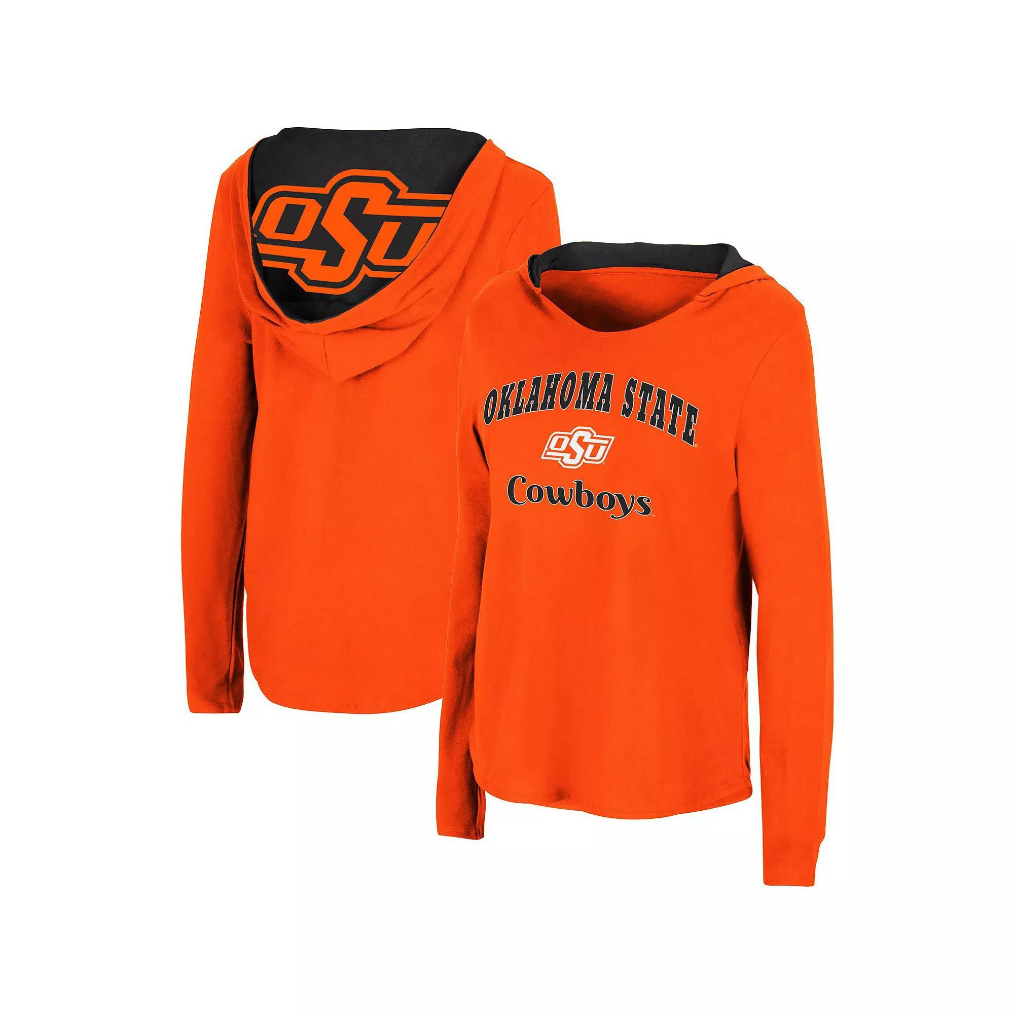 Women's Colosseum Orange Oklahoma State Cowboys Catalina Hoodie Long Sleeve T-Shirt, Size: Small Product Image