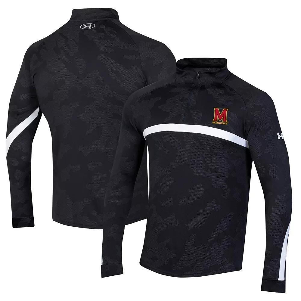 Men's Under Armour Black Maryland Terrapins Game Day Camo Raglan Quarter-Zip Top, Size: Medium Product Image