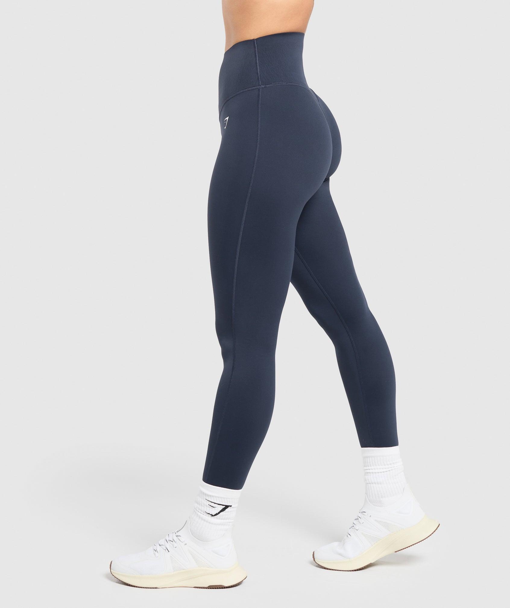 Gymshark Bonded Waistband Leggings - Heavy Blue Female Product Image