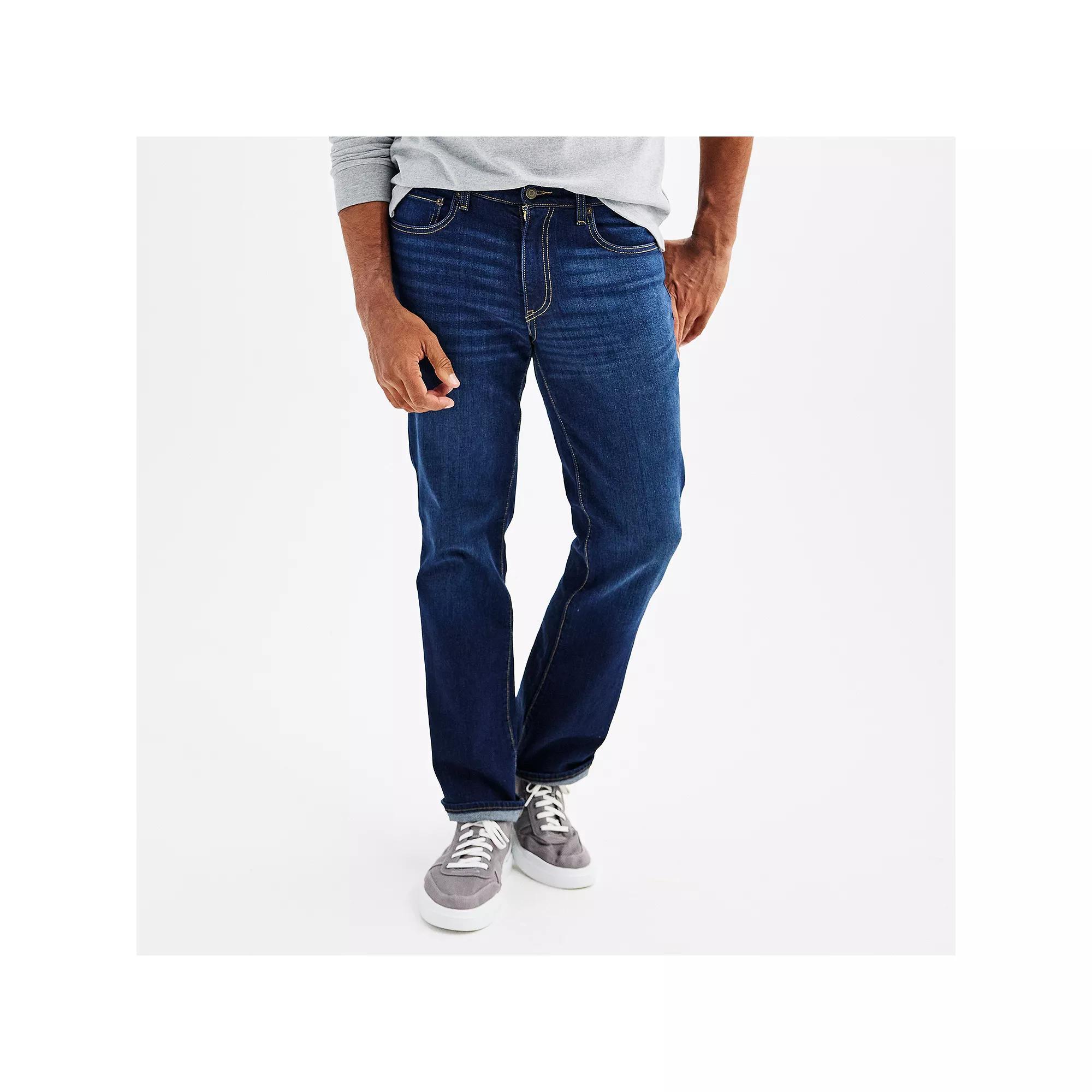 Men's Sonoma Goods For Life® Bootcut Jeans, Size: 32X30, Dark Blue Wash Product Image