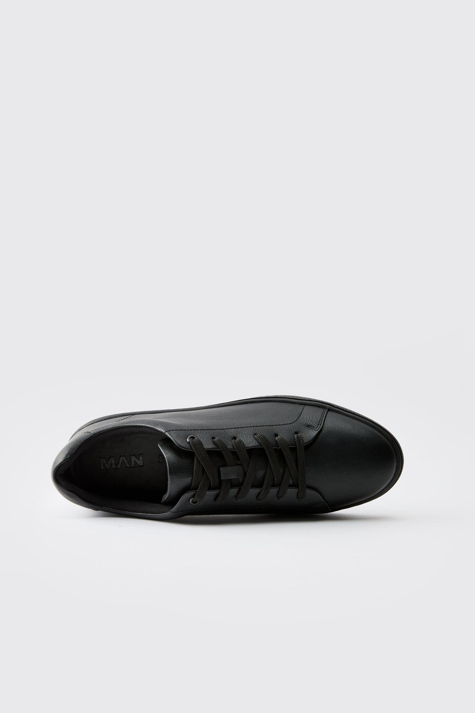 Essential PU Trainer | boohooMAN USA Product Image