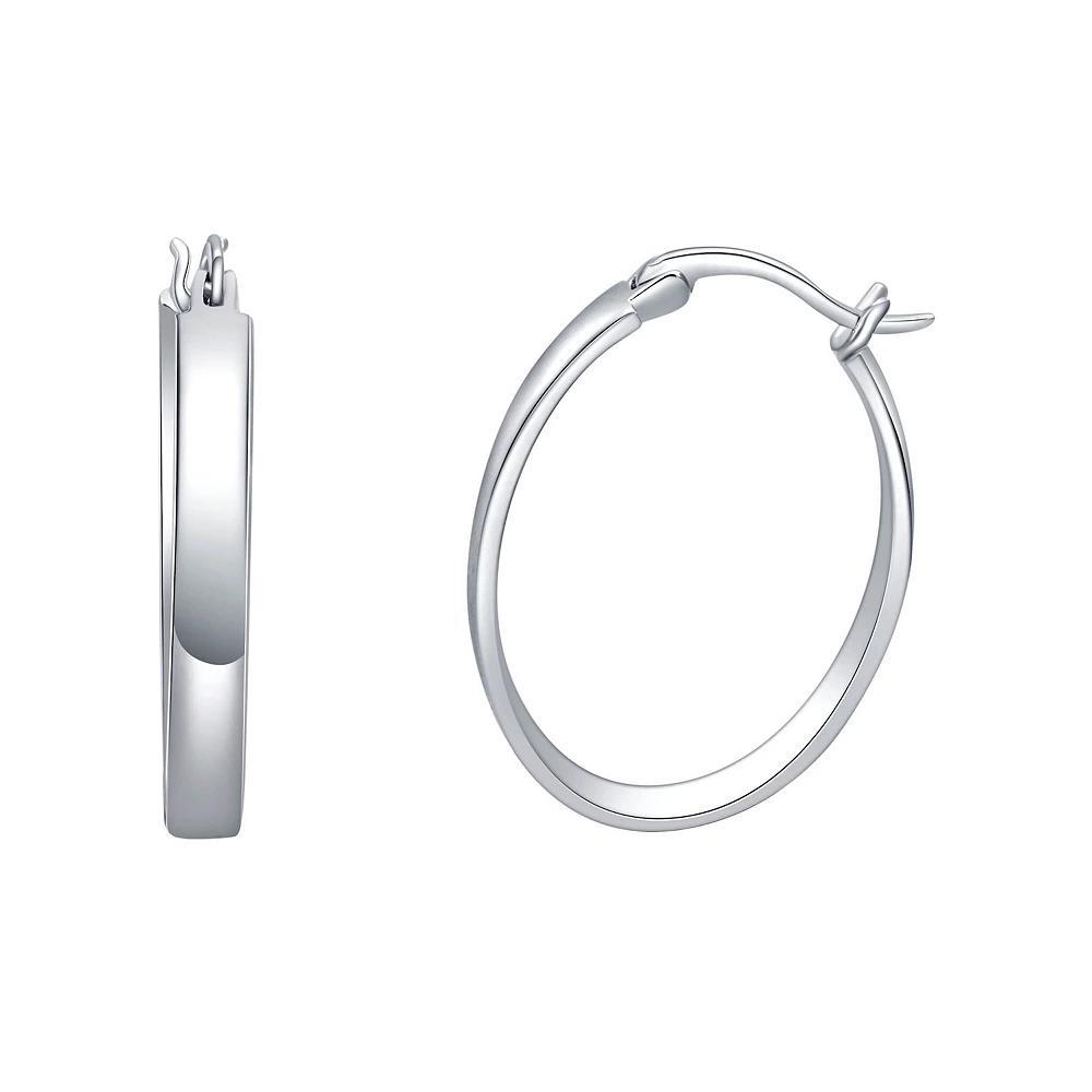 Eco Silver Luxe Sterling Silver Polished Oval Hoop Earrings, Women's Product Image