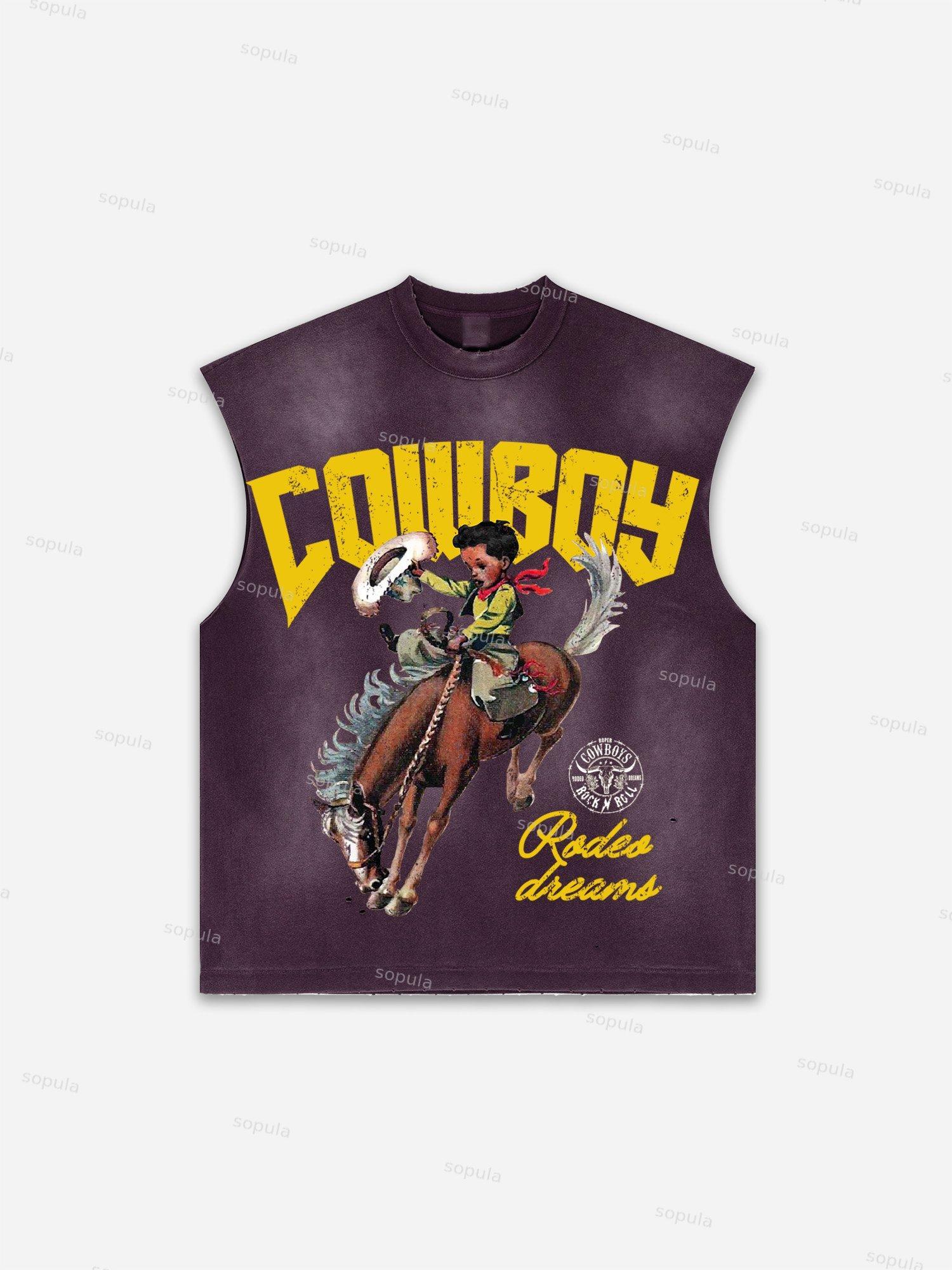 Future World Brainstorming Graphic Print Distressed Tank Top Product Image