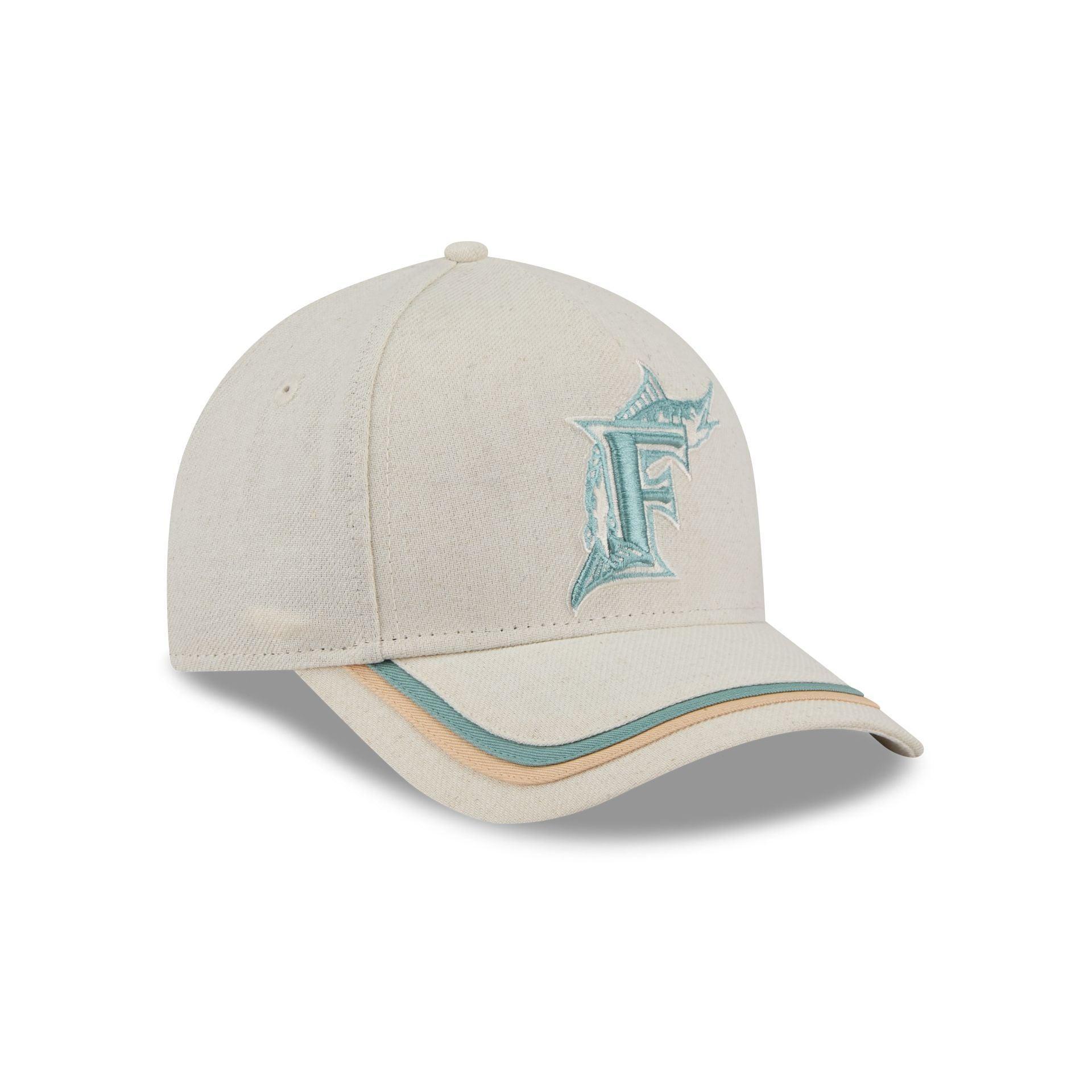 Miami Marlins Neutral Hemp 9FORTY M-Crown A-Frame Adjustable Hat Male Product Image
