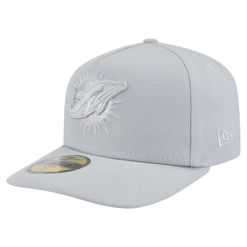 Men's New Era Gray Miami Dolphins Color Pack A-Frame 59FIFTY Fitted Hat, Size: 7 3/4, Grey Product Image