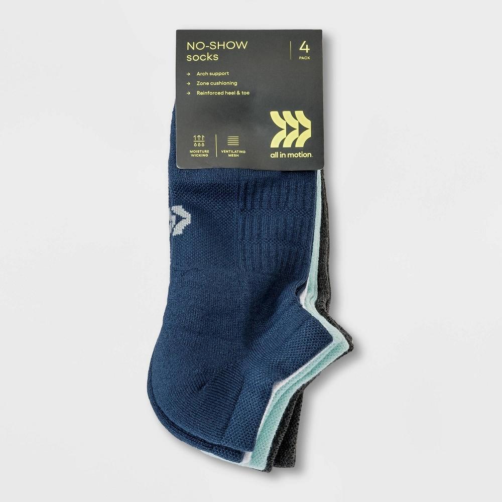 Womens Cushioned 4pk No Show Athletic Socks - All In Motion 4-10 Product Image