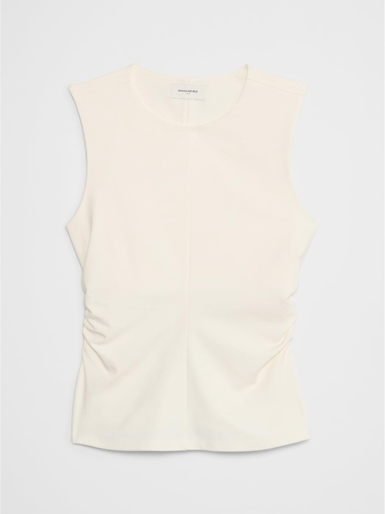 Shirred-Waist Ponte Top Product Image