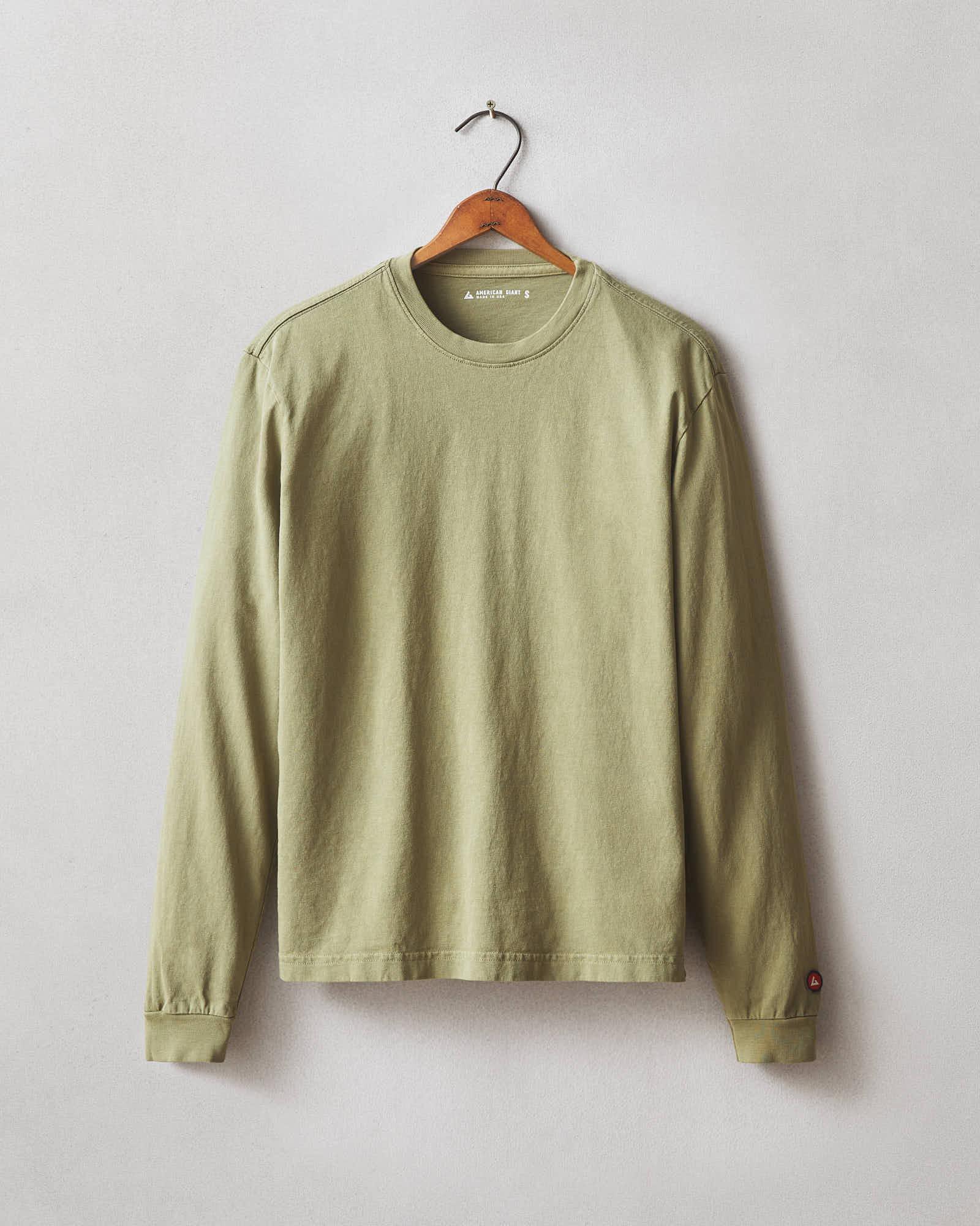 Women's Vintage Crew Long Sleeve Tee - Washed Capulet Olive Female Product Image