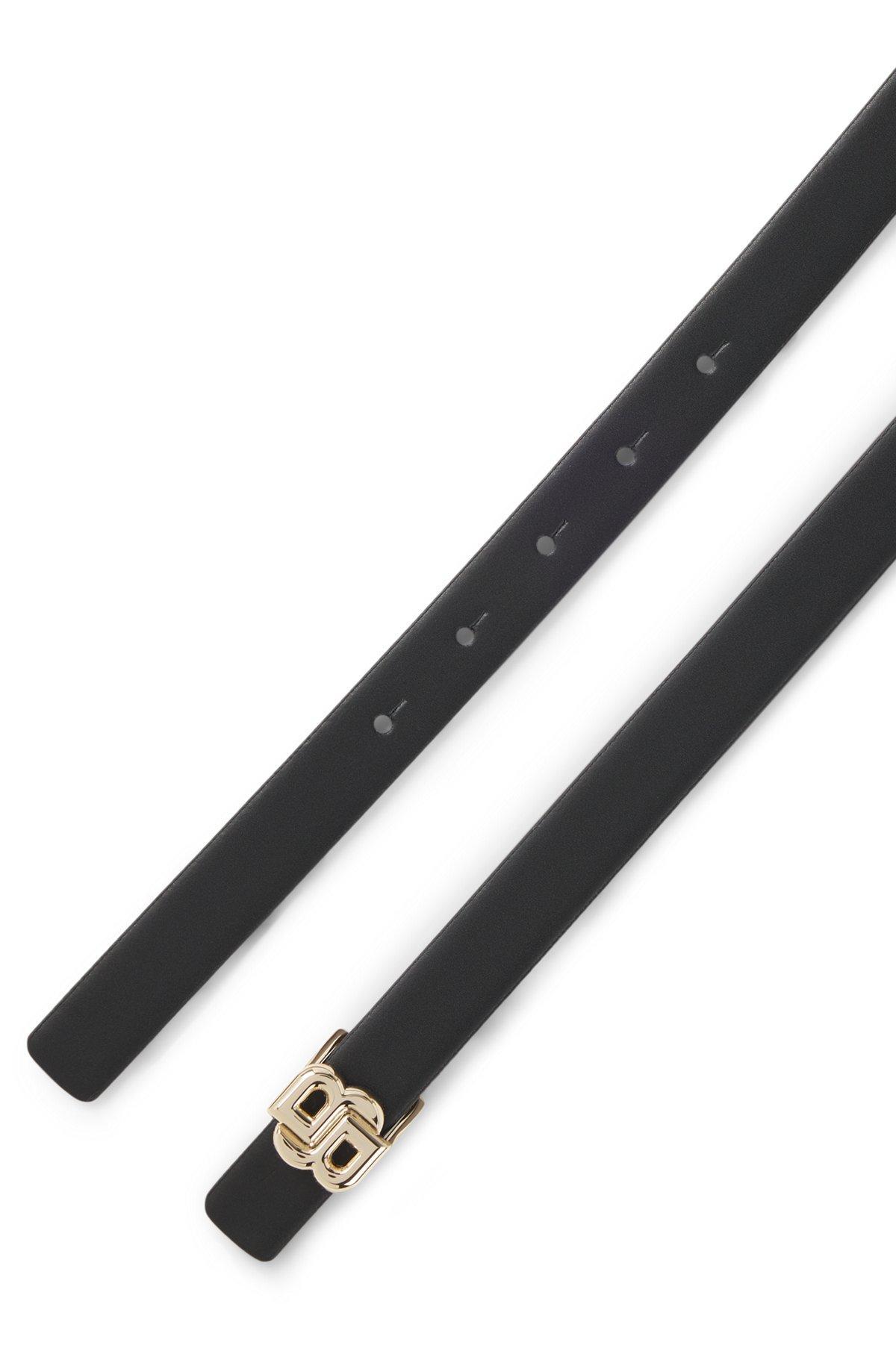 BOSS - Reversible leather belt with monogram buckle - Black Product Image