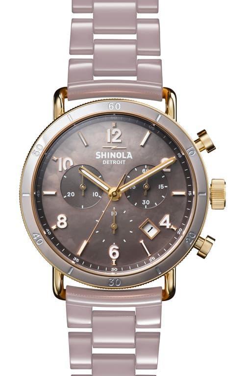 Womens Canfield PVD Gold & Brass Chronograph Watch Product Image
