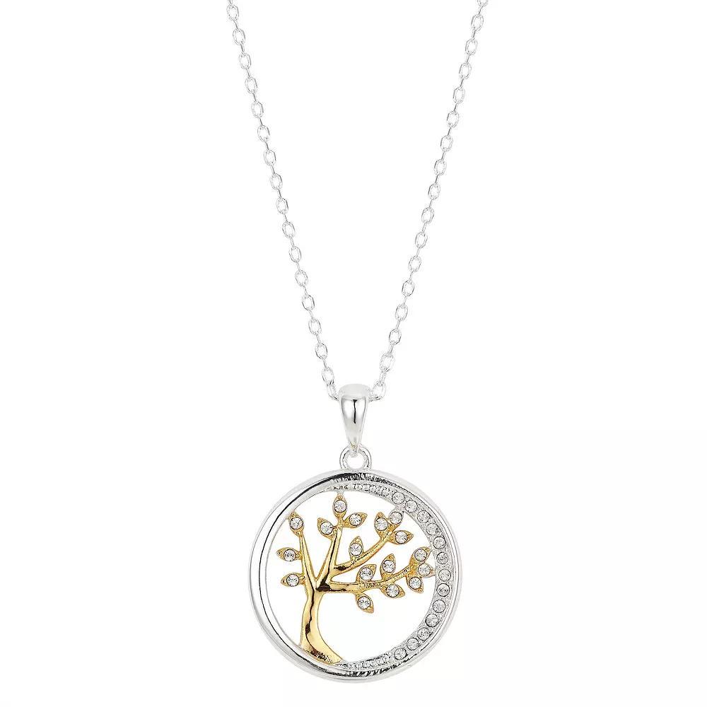 Brilliance Two Tone A Familys Love is Like No Other Crystal Tree Necklace, Womens Product Image