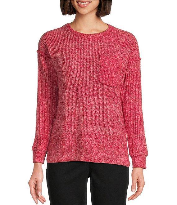 Westbound Pocket Long Sleeve Crew Neck Sweater Product Image