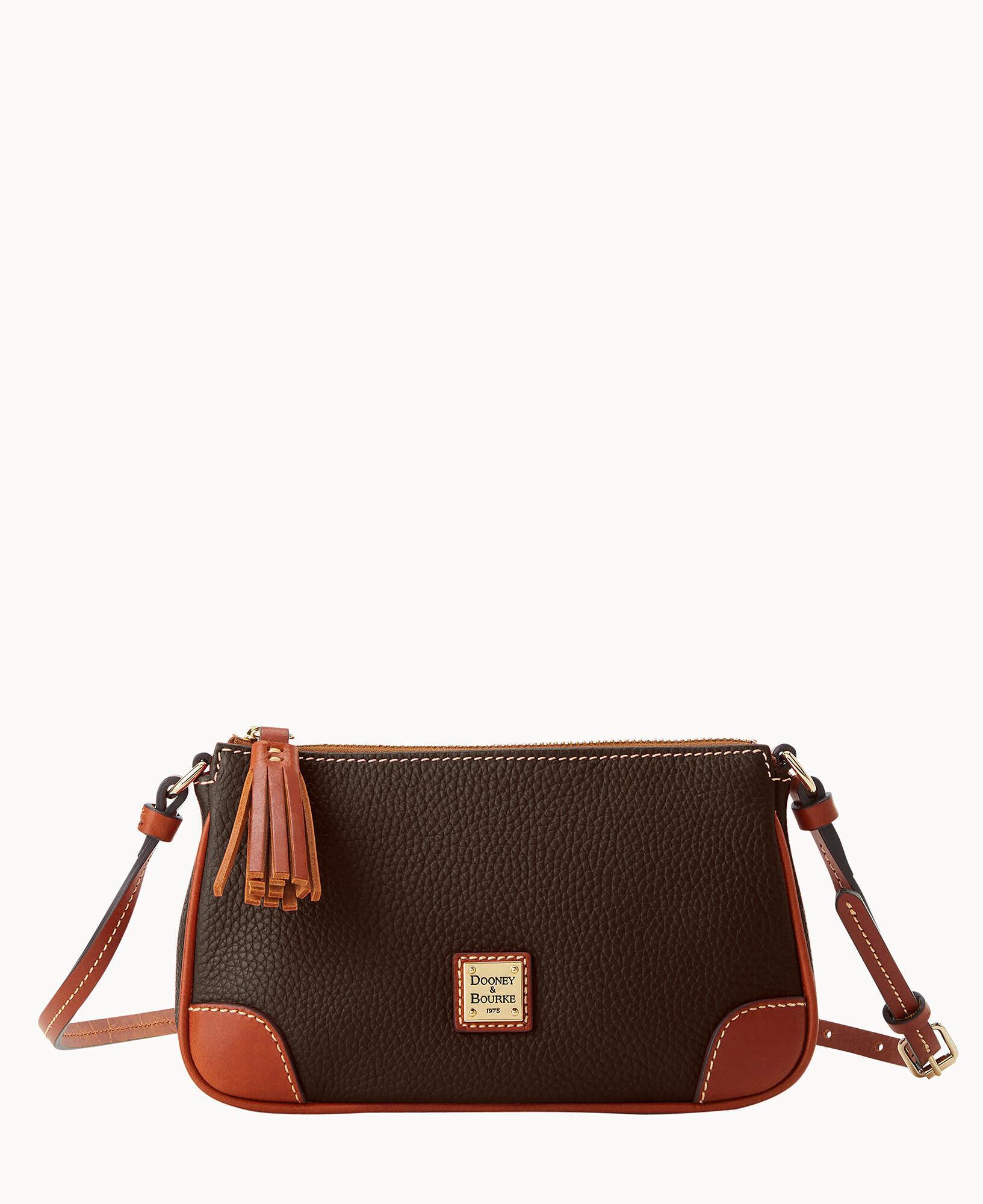 Dooney & Bourke Womens Pebble Grain Slim Crossbody Leather Shoulder Bag in Brown Tmoro Product Image