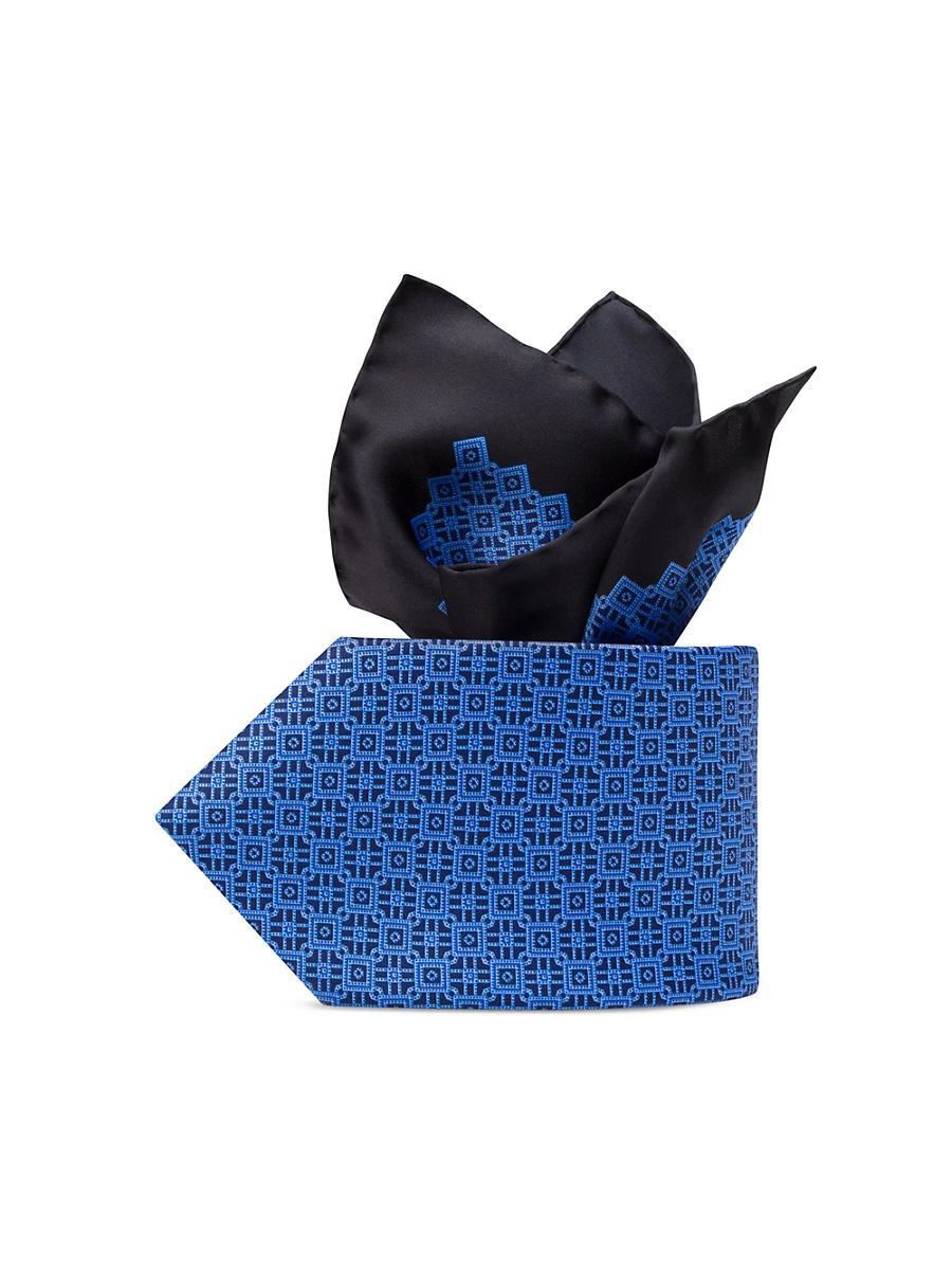 Mens Luxury Printed Silk Tie Set Product Image