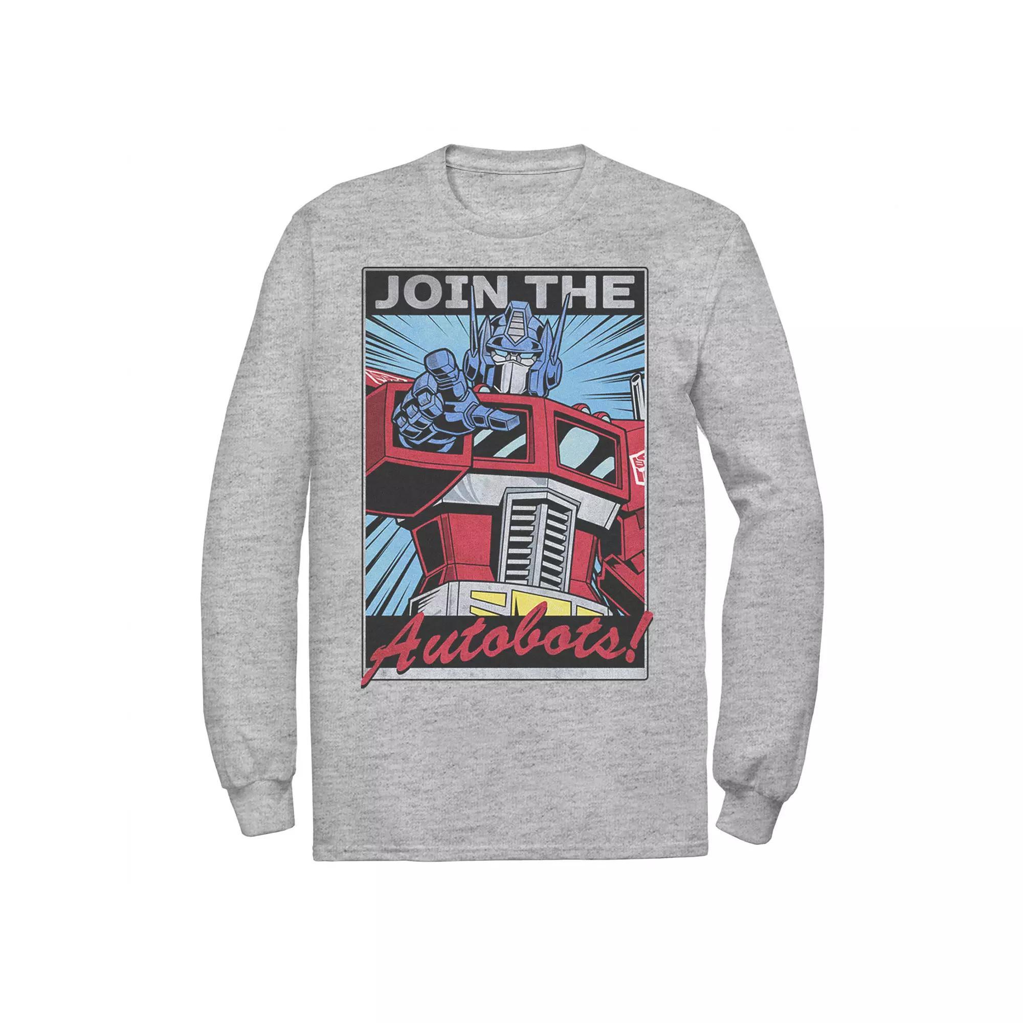 Men's Transformers Join The Autobots Poster Graphic Tee, Size: 3XL Tall, Athletic Grey Product Image