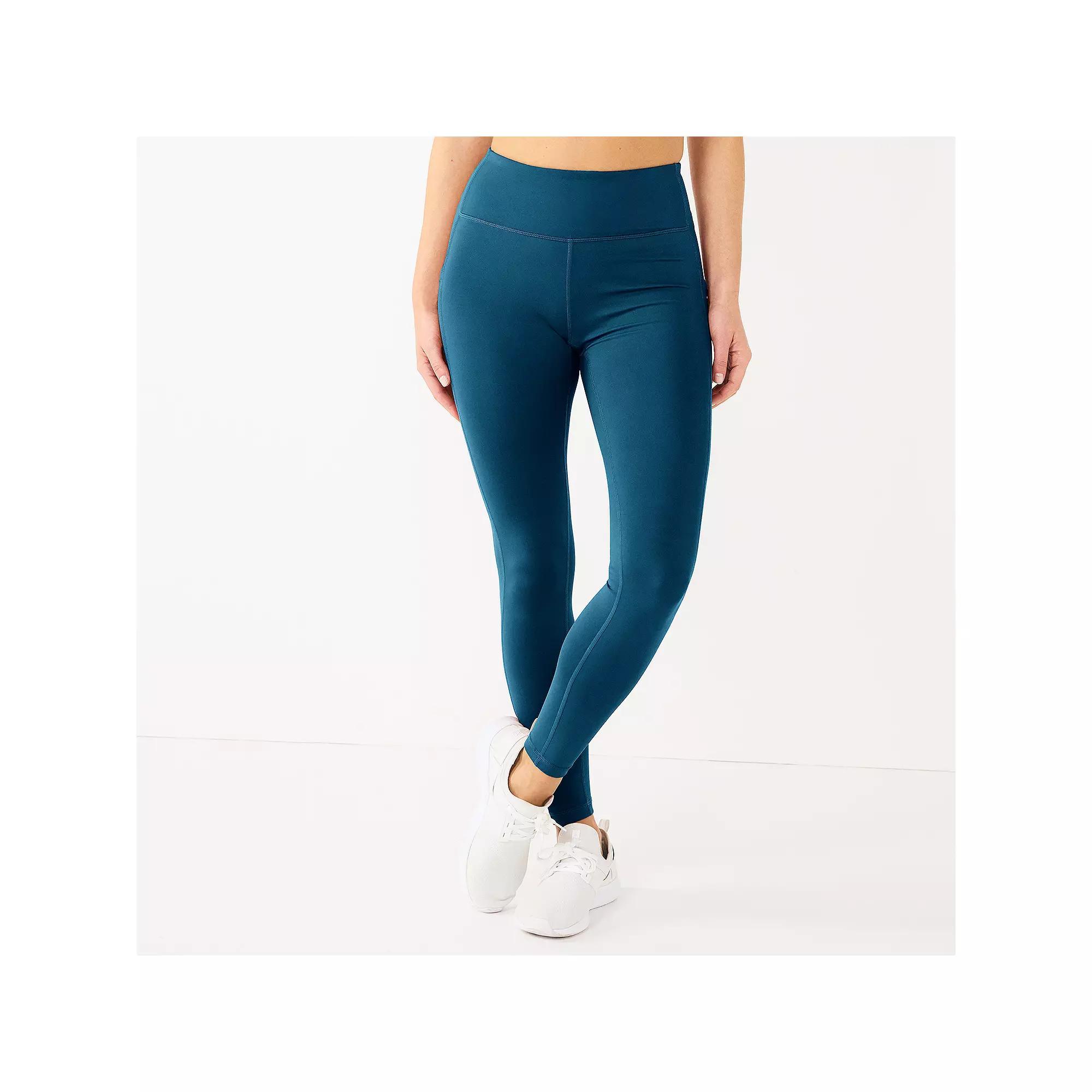 Women's Tek Gear® Ultrastretch High-Waisted Side Pocket Full-Length Leggings, Size: XXL, Blue Crayon Product Image