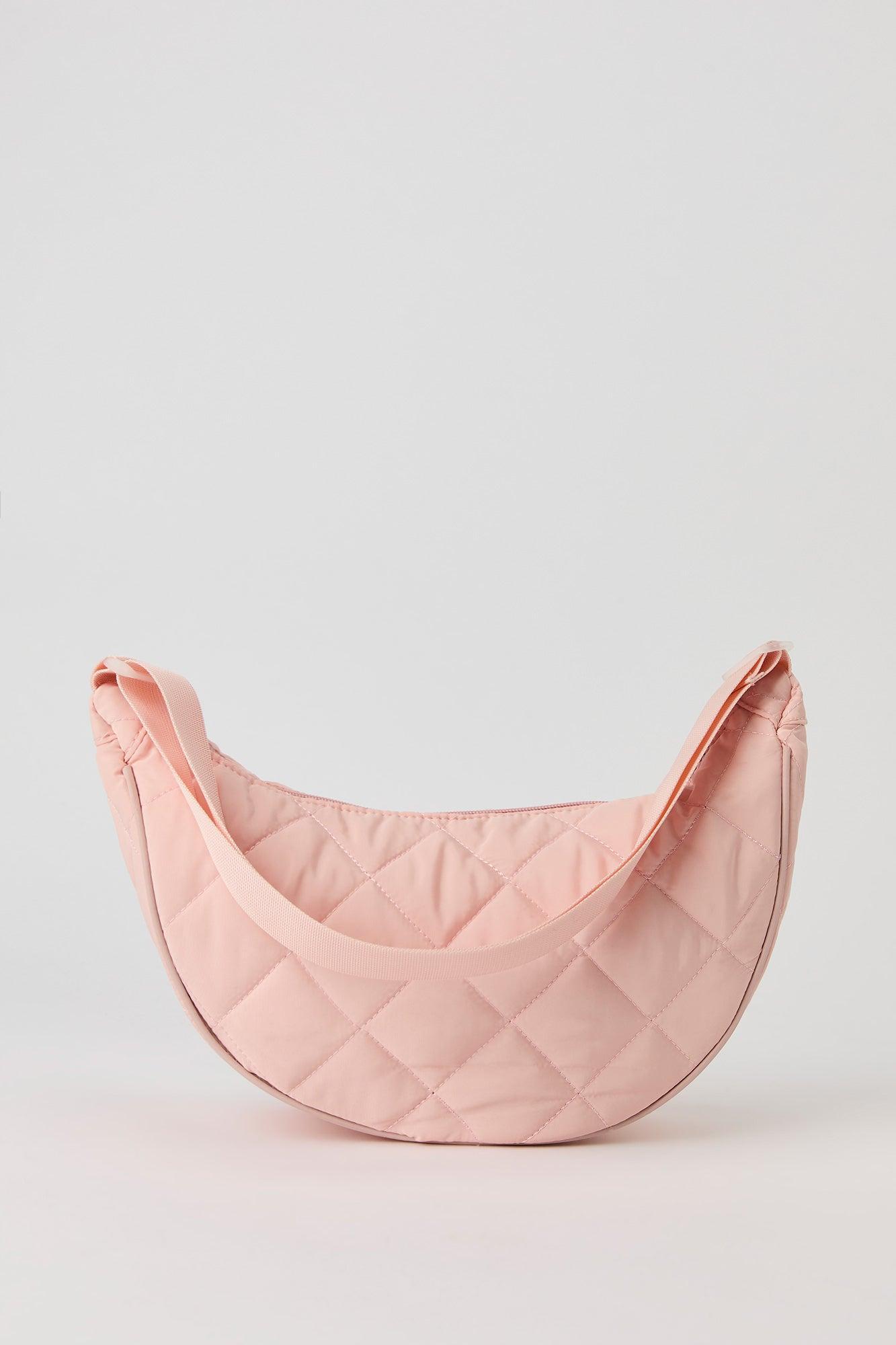 Quilted Nylon Half Moon Shoulder Bag Female Product Image