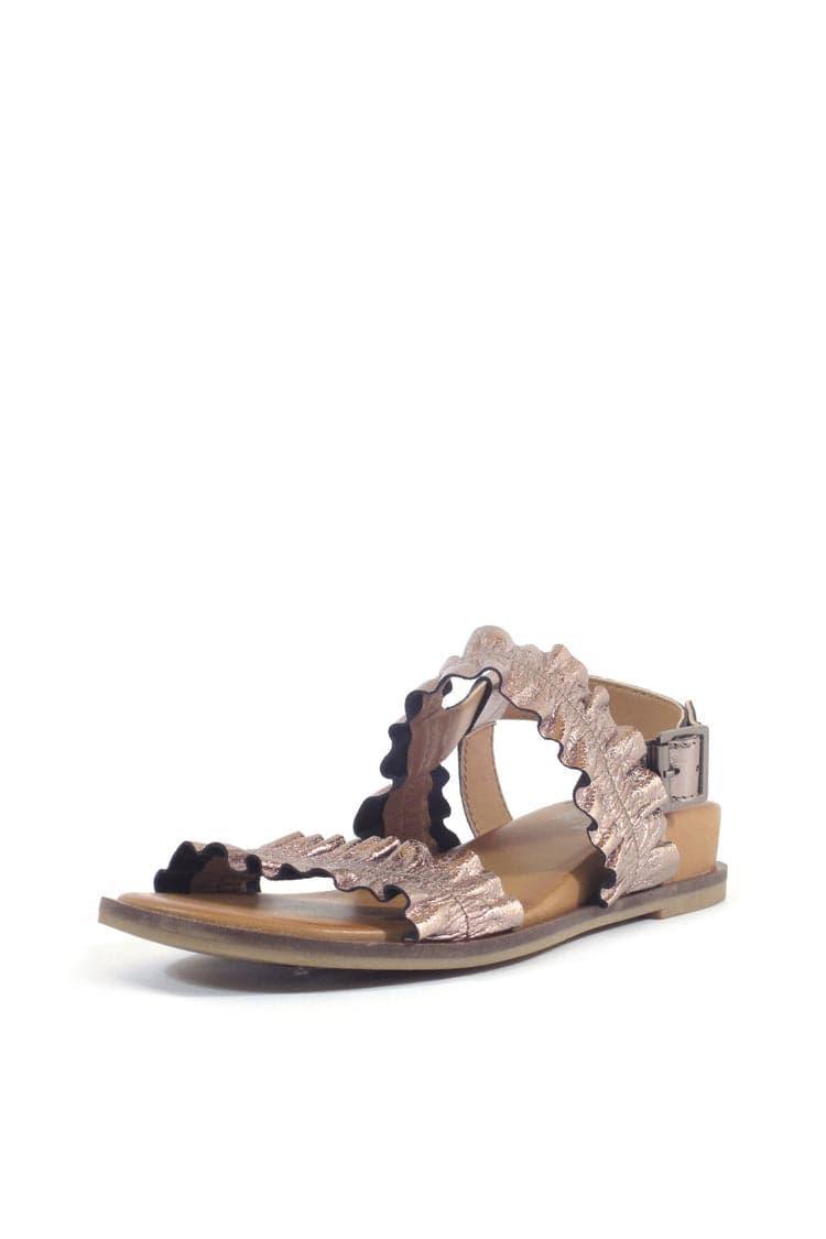 Roche Ruched Leather Sandals Product Image