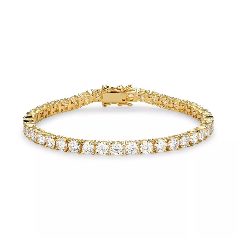 18k Gold Plated Silver Lab-Created Moissanite Tennis Bracelet, Women's, Size: 7", Gold Tone Product Image