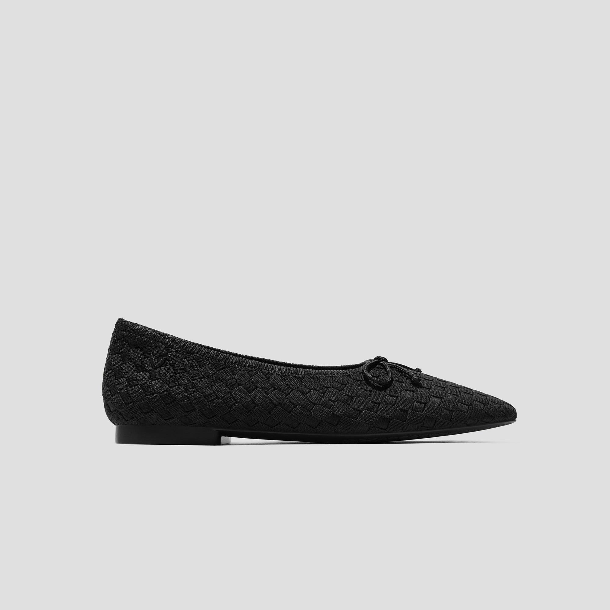 Square-Toe Bow Ballerina Flats (Margaret) Product Image