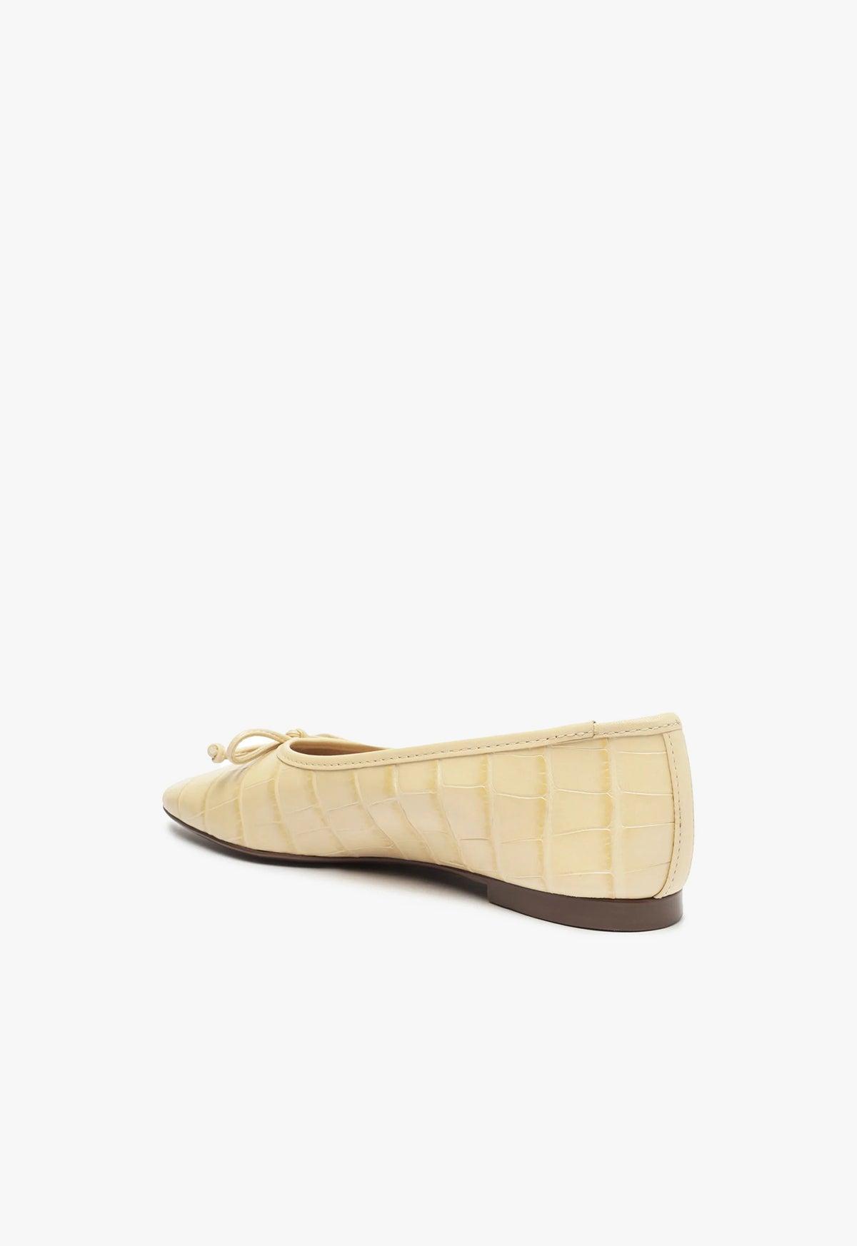 Arissa Crocodile-Embossed Leather Flat Female Product Image