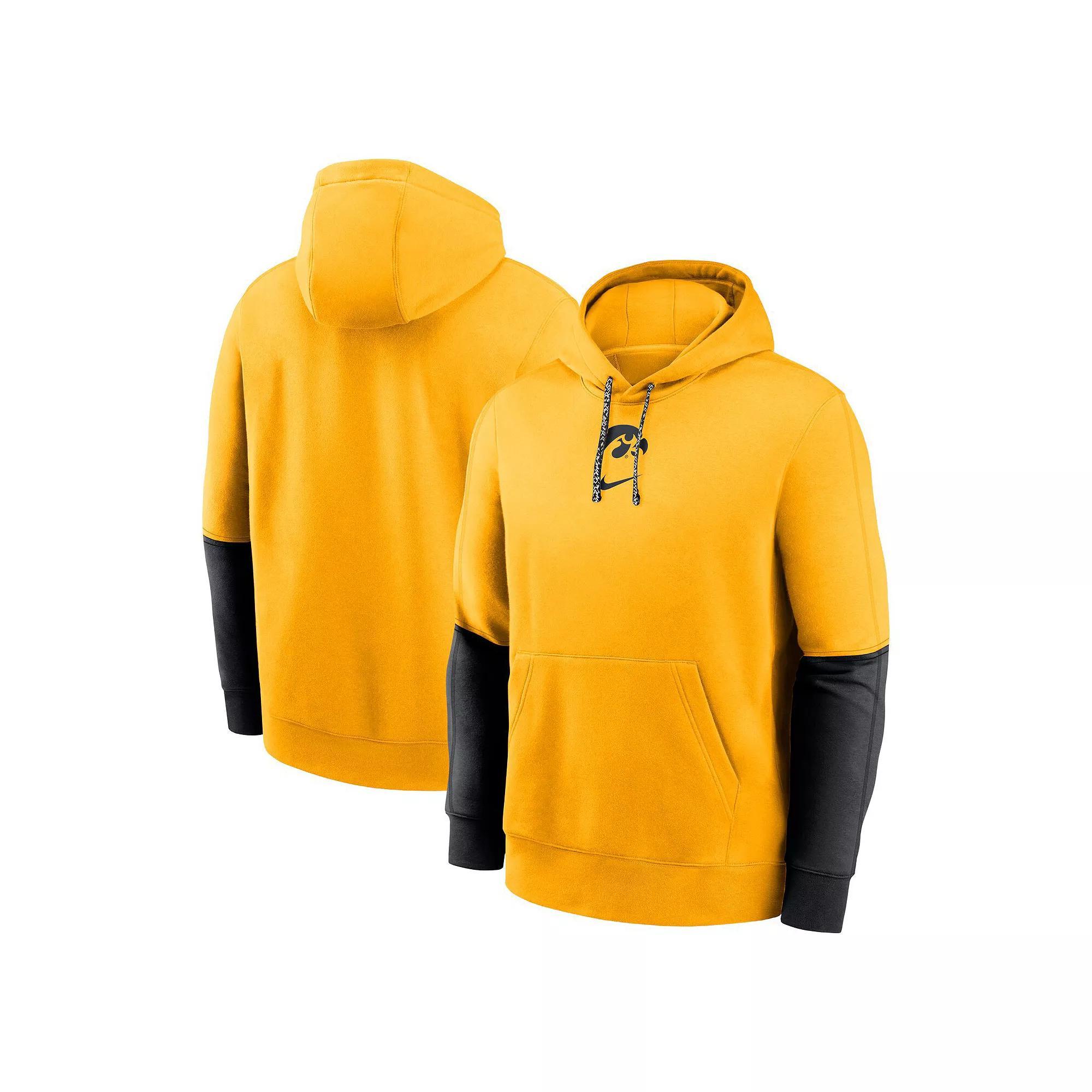 Mens Nike /Black Iowa Hawkeyes 2024 Sideline Club Pullover Hoodie Product Image