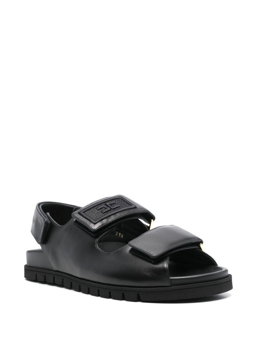 leather flat sandals  Product Image
