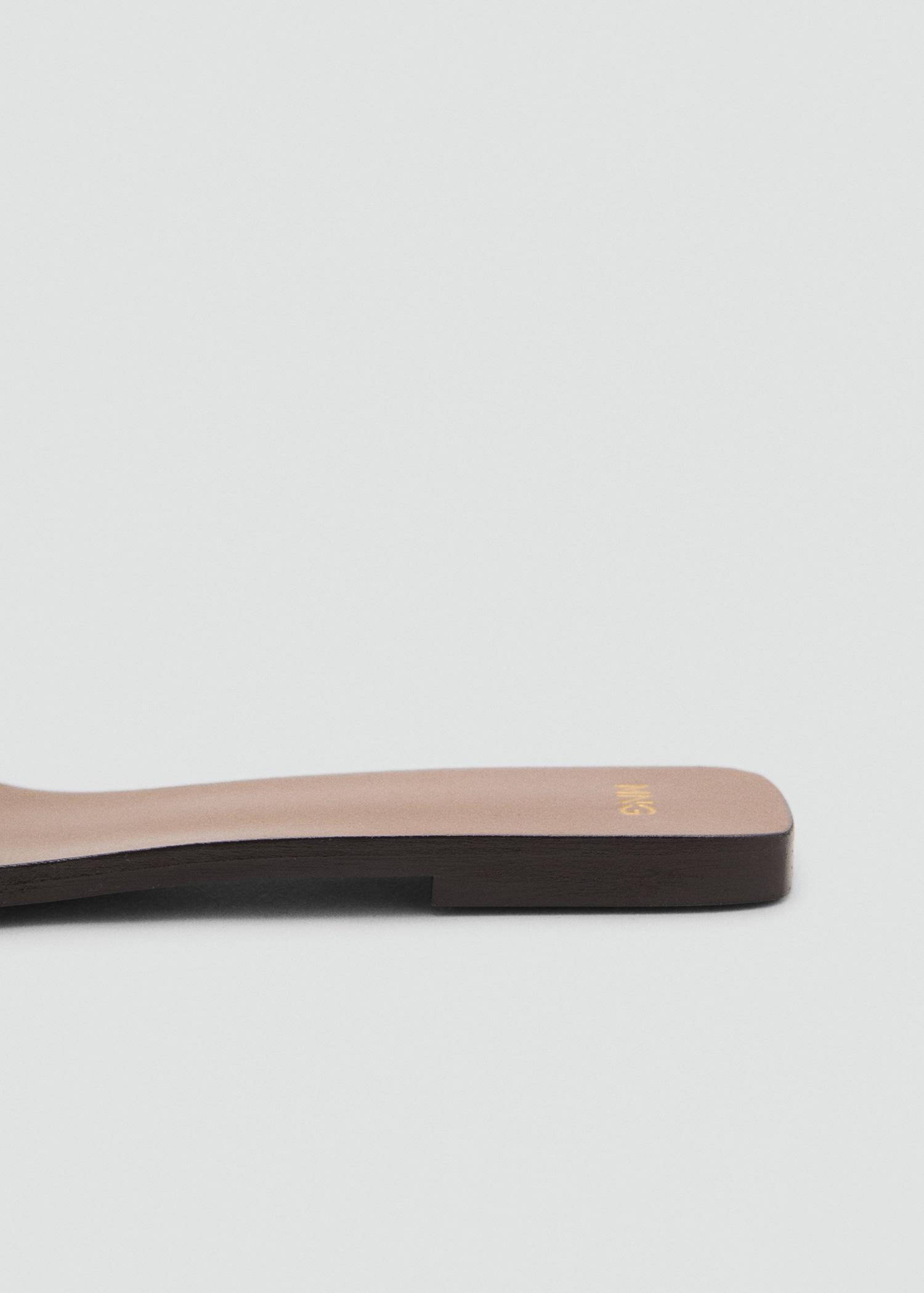 Leather sandals with a wide strap - Women | MANGO USA Product Image